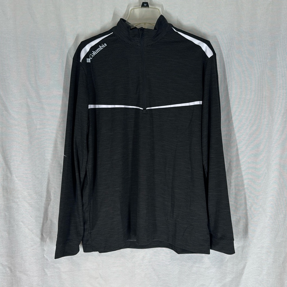 Men’s L Columbia Golf long sleeve 3/4 zip Black Athletic Shirt Like New